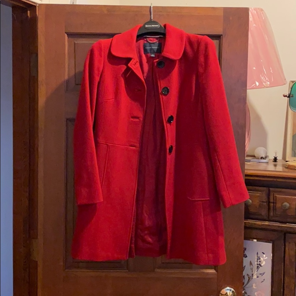 Banana Republic Red Wool Coat S